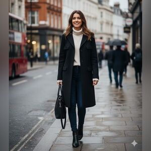 ♥️♥️♥️See By Chloe navy blue will blend coat size 2-4 US